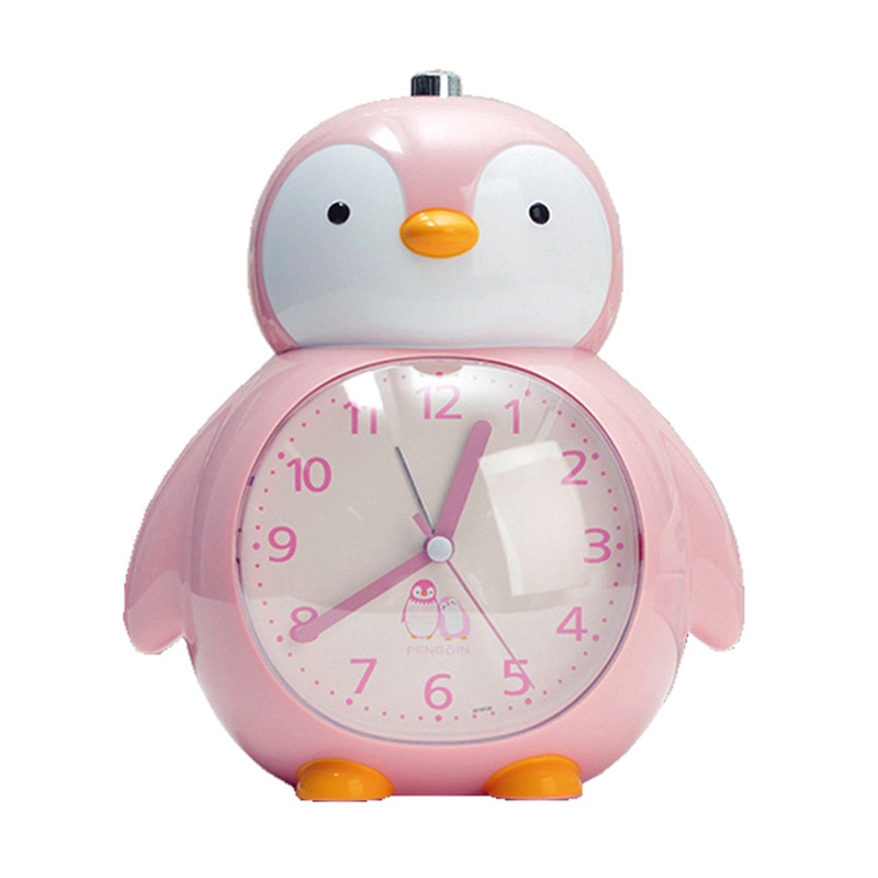 Little penguin student cartoon silent night light bedside bedroom can talk children music multi-function alarm clock