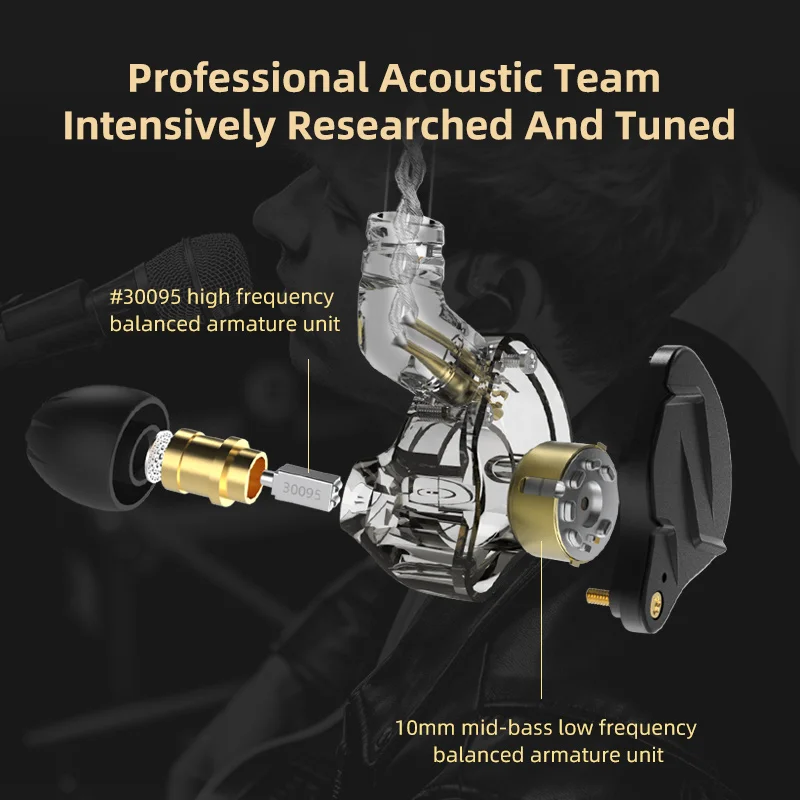 KZ ZSN PRO X 1BA 1DD Hybrid Drive HIFI Metal In Ear Earphone Sport Noise Cancelling Earbud Headset KZ ZAX ZSX AS16 ZSNPROX