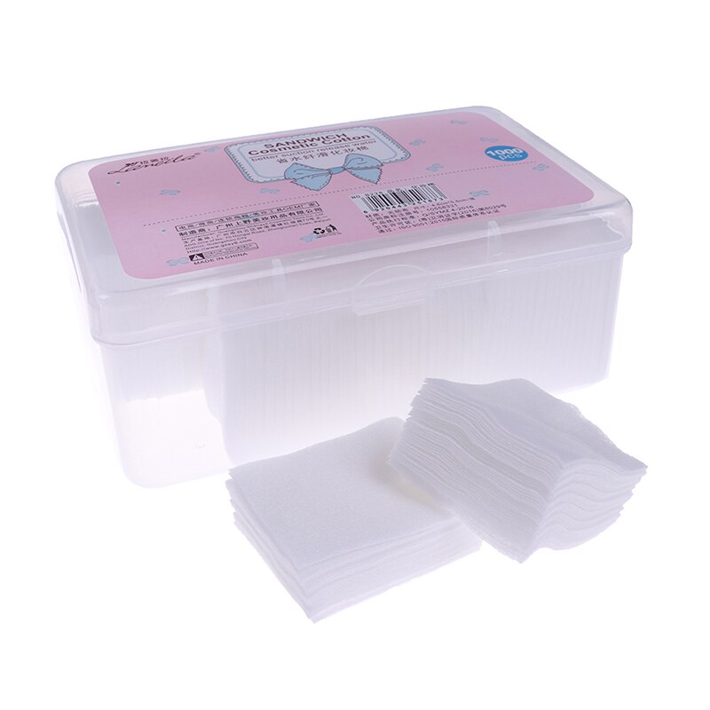 1000Pcs/box Disposable Makeup Cotton Wipes Soft Makeup Remover Pads Ultrathin Facial Cleansing Paper Wipe Make Up Tool