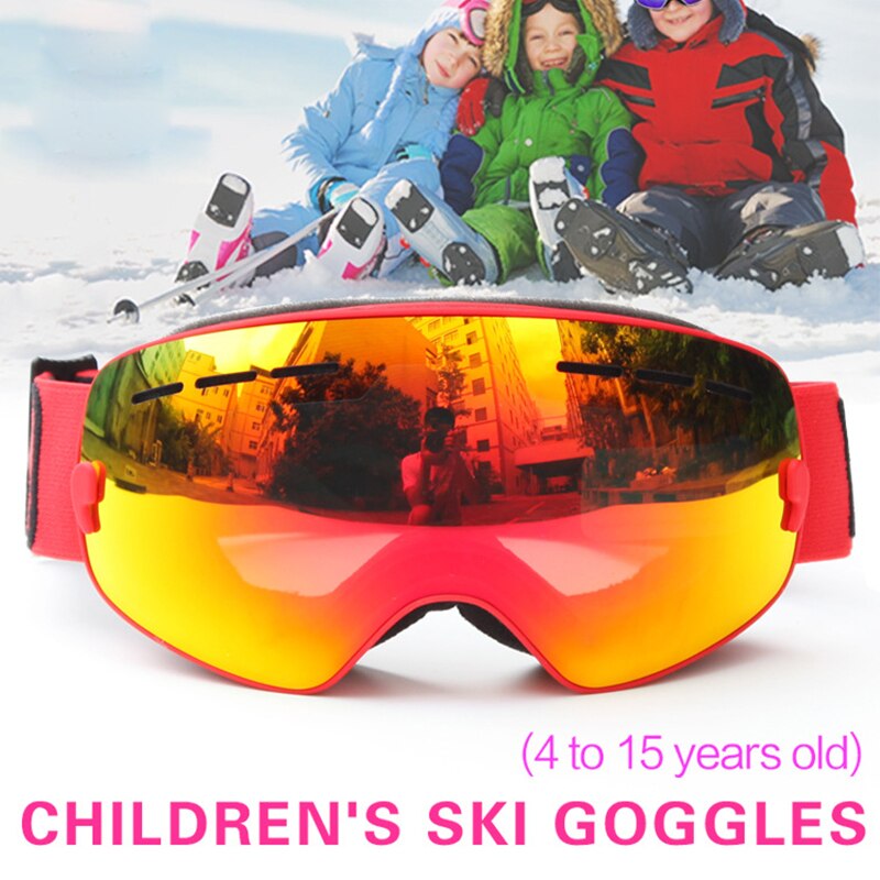 Gafas de esquí para niños y niñas, lentes de Snowboard, protección UV400, gafas de nieve, máscara de esquí antiniebla