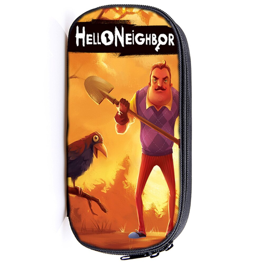 Cute Hello Neighbor Kids Pencil Case Cute Stationery Box Students Boys Girls Makeup Bags: 18