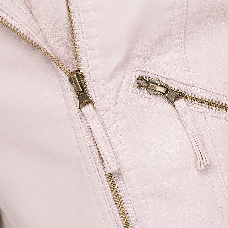 GRAN ORIENTE Women's Faux Leather Motorcycle Jacket - Fashion Biker Coat With Chic Style