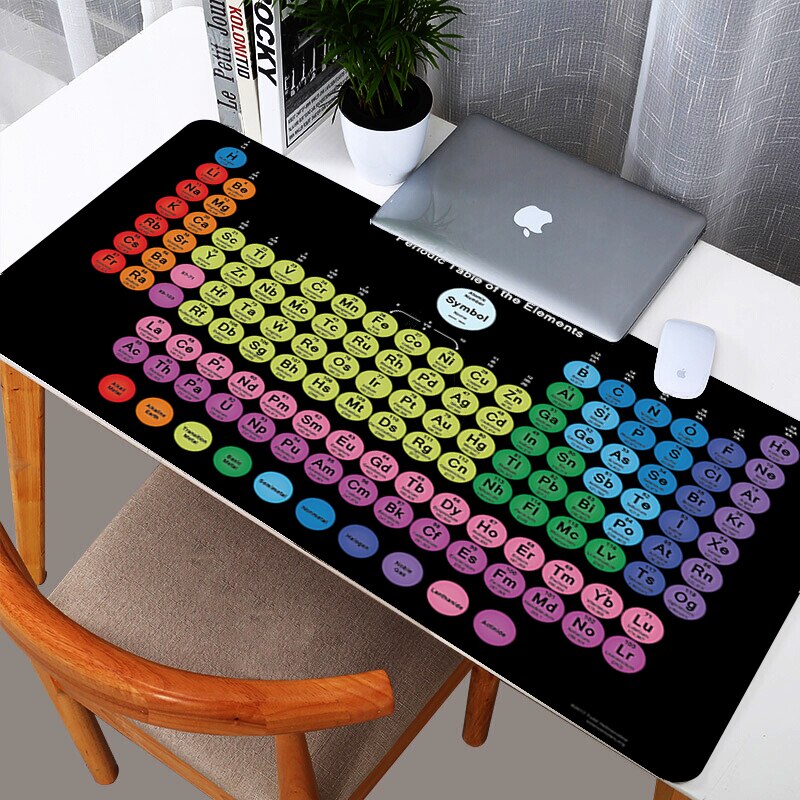 Alfombrilla de ratón de gran tamaño para Gaming, tabla periódica de productos químicos, xxl alfombrilla de ratón, antideslizante, para teclado de videojuegos: 2 / Size 600x300x2 mm