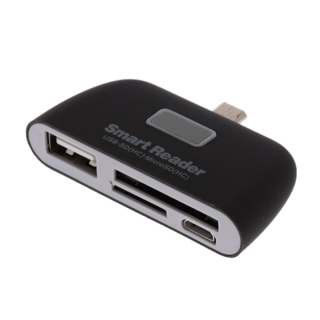 Otg Connection Kit Adapter Met Usb-poort Sd Kaartlezer Voor Telefoon Zwart