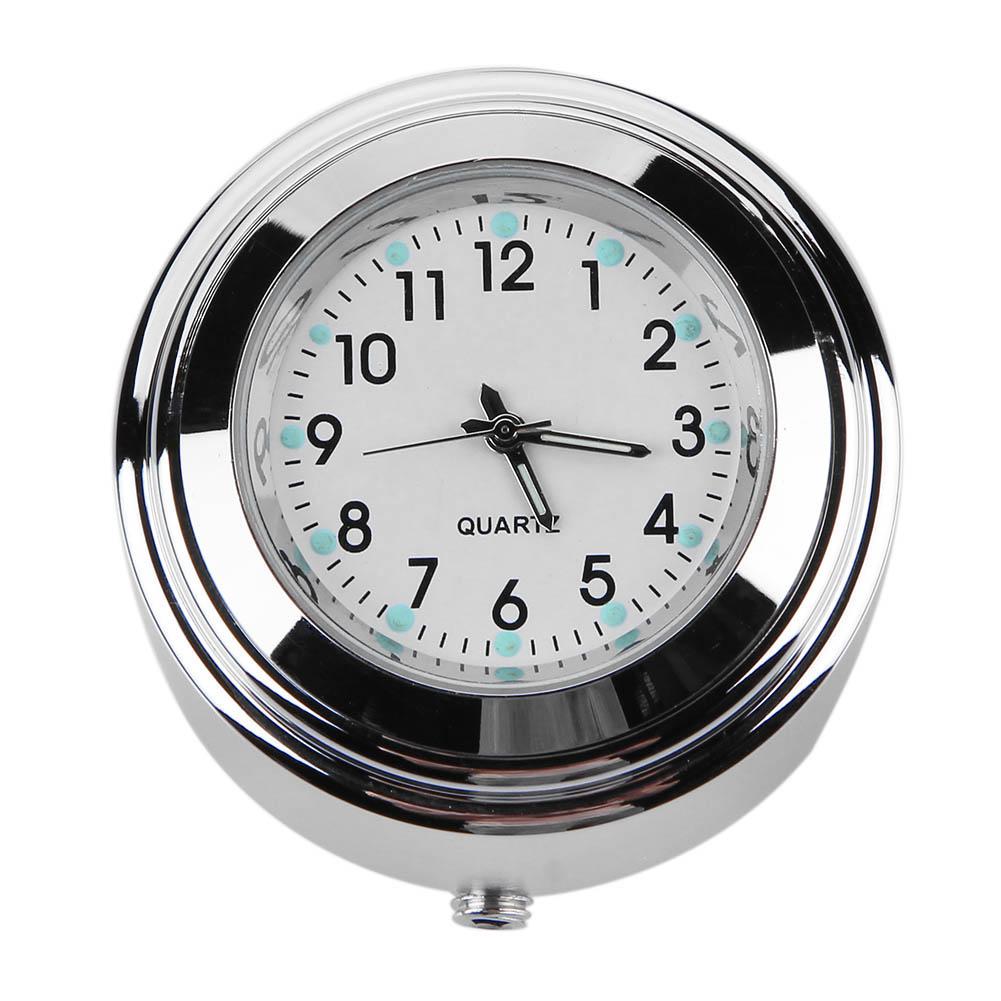 Waterproof Luminous 22/25mm Motorcycle Bike Handlebar Mount Dial Quartz Clock Watch For Harley Honda Yamaha SUZUKI Black Silver: White 22 25mm