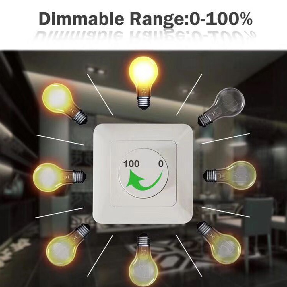 200W Led Triac Dimmer regulable montaje en pared rotativo Panel Manual regulador de brillo ajustable para luces LED 220V 230V 240V AC