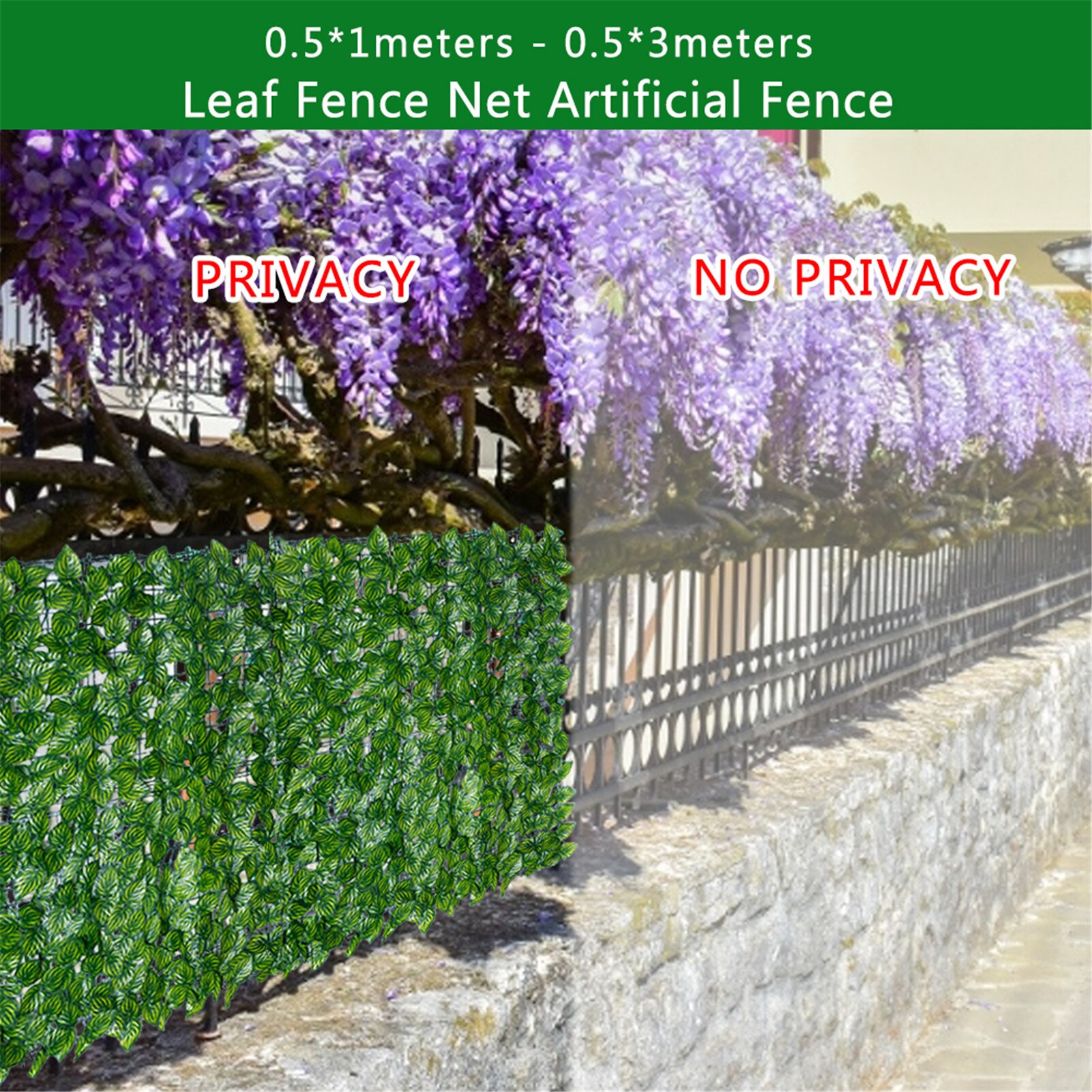 Artificial Leaf Fence Screening Roll UV Fade Protection Privacy Hedging Wall Landscaping Fence Balcony Screen Garden Decoration
