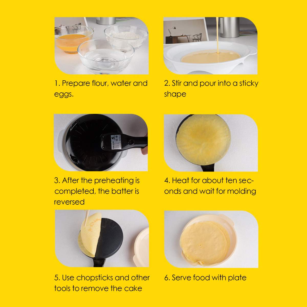 Electric Crepe Maker Pancake Machine Non-Stick Griddle Baking Frying Griddle Portable Kitchen Baking Cooking Tools 650W 220V