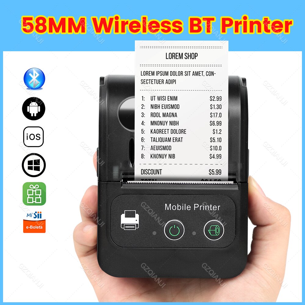 2inch Thermal Printer Portable Mini Inkless Printing Free Android &amp; iOS App Wireless Connected Bluetooth Printing Maker Machine