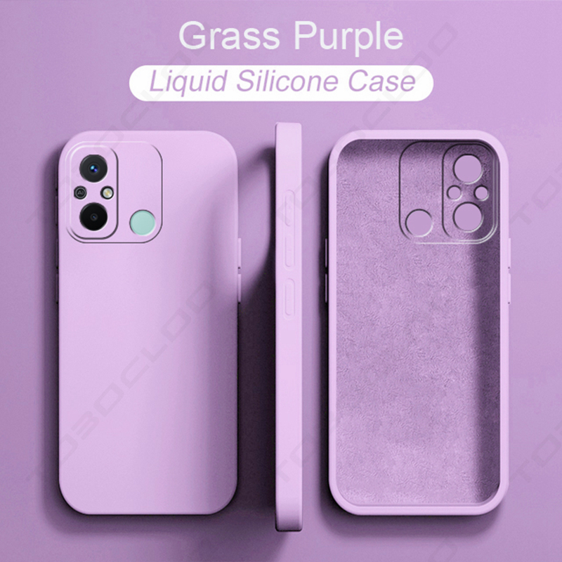 Luxe originele zachte hoes van vloeibaar siliconen voor xiaomi redmi 12c , redmi 12c red  mi 12c global version 12 c hoesje: Paars