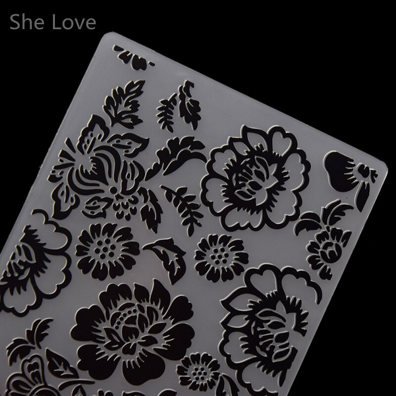 Chzimade Plastic Embossing Folder Peony Flower DIY Scrapbooking Photo Album Card Paper Craft Decoration