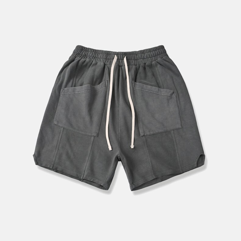 Miesten löysät hip hop sportwear -shortsit, joissa on taskut: M / Harmaa 2