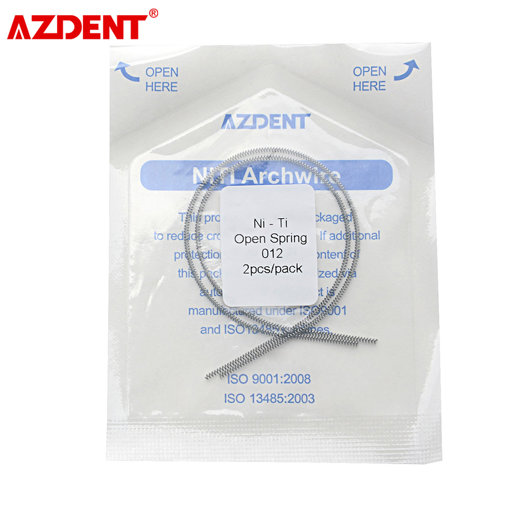 2 stks/pak AZDENT Tandheelkundige Orthodontische Open Lente Niti Elastische Veer 0.010/0.012*180mm