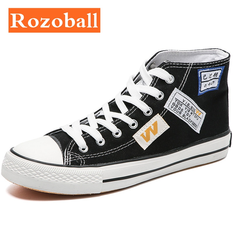 Heren casual vulkaniseren schoenen goedkope canvas schoenen heren comfortabele high top sneaker heren ademende wandelschoen rozoball