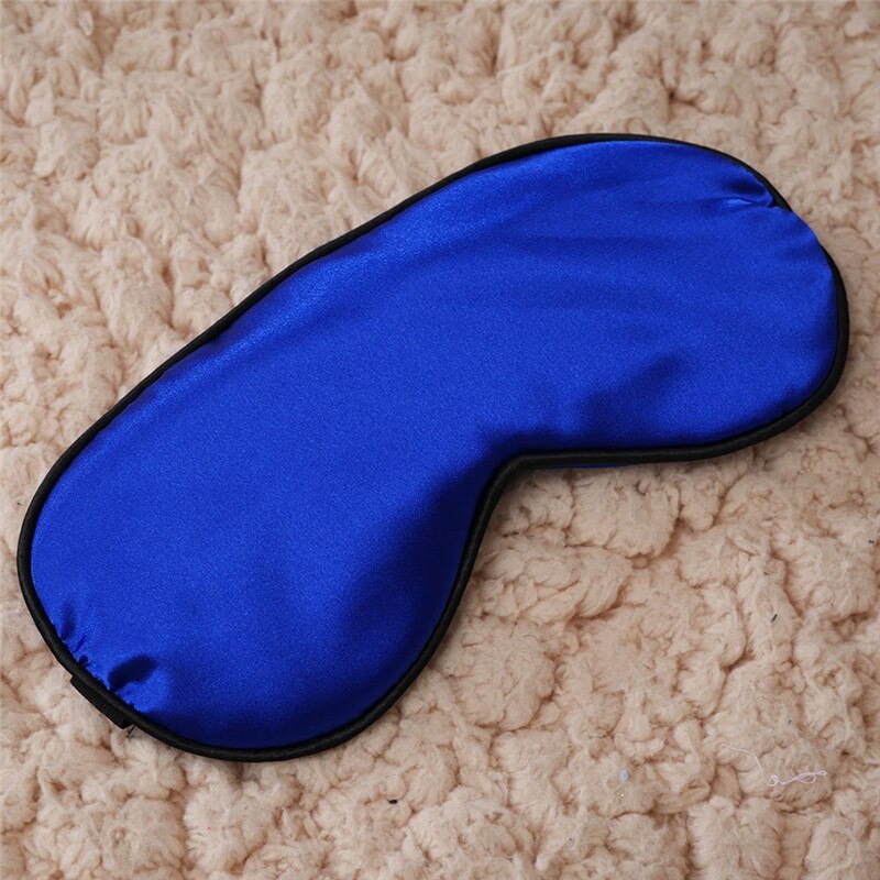 9 kleuren slaapmasker van zuivere zijde, gewatteerde schaduwbedekking, reisontspanningsmasker, blinddoek, reisaccessoires: Blauw