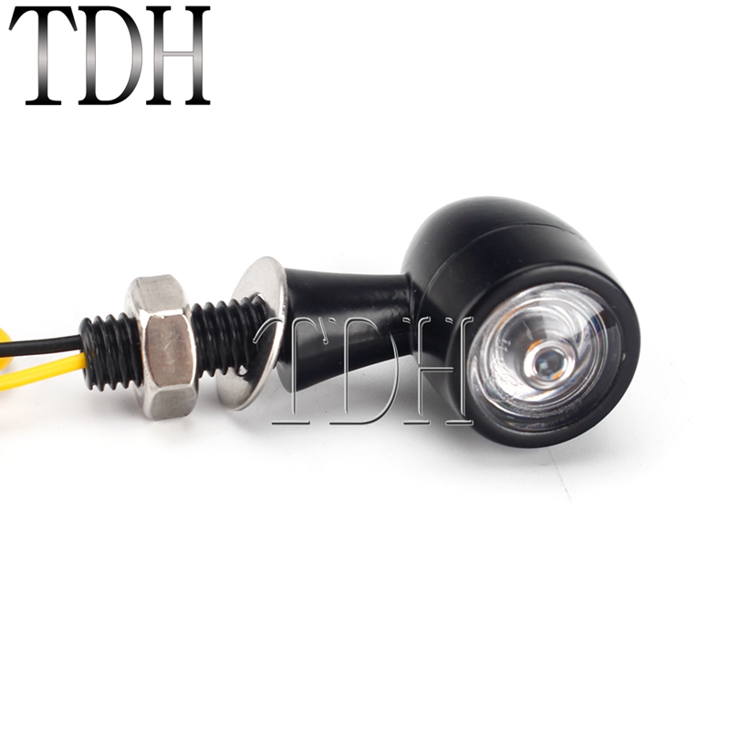 Motorbike Retro Classic Cafe Racer LED Turn Signal Light Blinker Lamp E24 Mini Bullet Indicator M8 Bolt for Harley Scrambler