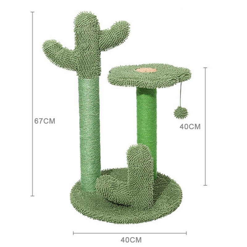 Cute Cactus Pet Cat Scratch Tree Toys Cactus Cat Scratching Post for Young and Adult Cats Climbing Frame Protecting Furniture: Flower(large)