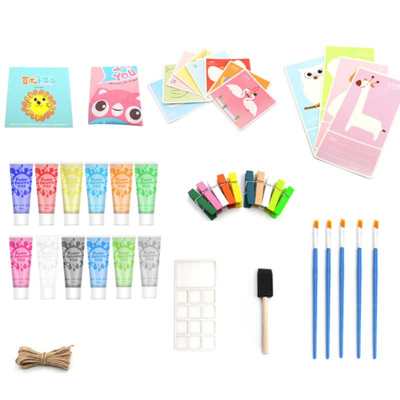 30ml Finger Paint 6/8/12 Colors Set Washable Kids Finger Paint for Children Art Painting Supplies C26