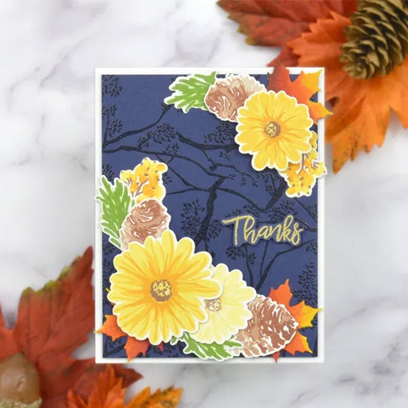 Layered Florals Winter Bouquet Fragrant Blooms Fresh Flowers Clear Stamps Dies Set for DIY Scrapbooking Cards Crafts