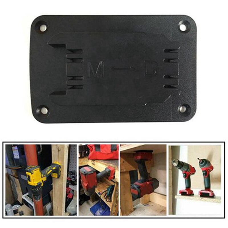 10 Sets Of Tool Mounting Brackets For Dewalt 20V 12V M18 Lithium Battery With Stainless Steel Screws (Black)