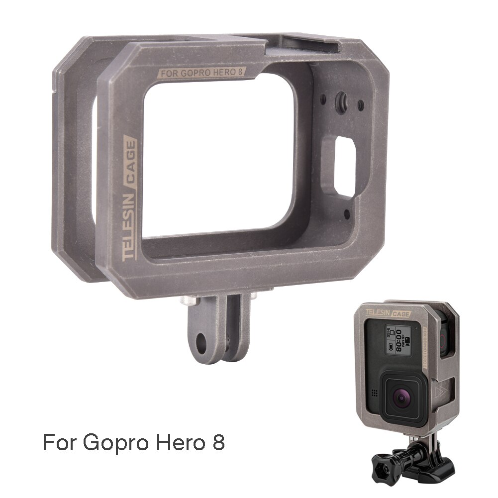 Telesin Camera Rig Aluminium Kooi Rig Sport Camera Beschermende Frame Behuizing Case Voor Gopro Hero 8 Fotografie Camera Dslr