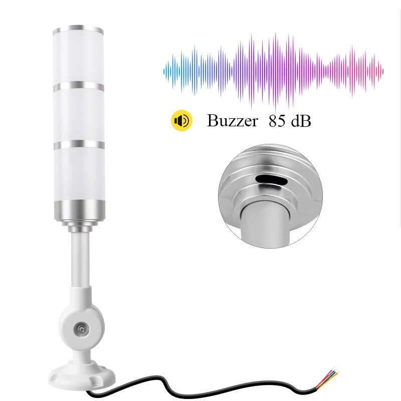 12V 24V Industrial Signal Tower Alarm Light LED Multilayer Foldable Buzzer Caution Warning Lamp for Machine