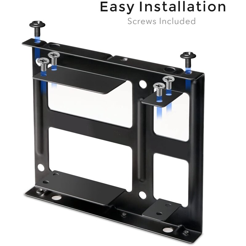 2 Bay 2.5 to 3.5 Inch External HDD SSD Metal Mounting Kit Hard Drive Adapter Bracket with SATA Data Power Cables &amp;Screws
