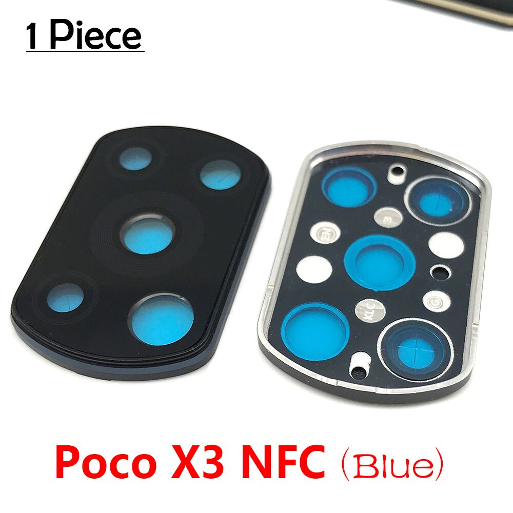 Poco X3 Hinten Zurück Kamera Glas Objektiv Mit Rahmen Für Xiaomi POCO X3 NFC Globale Ausführung / Poco X3/poco M3 praktisch Reparatur: mit Rahmen Blau