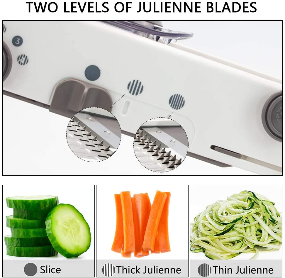 Mandoline Slicer 18 Types Adjustable Vegetable Juliennes Mandolin Cutter Stainless Steel Safe Blades Choppe
