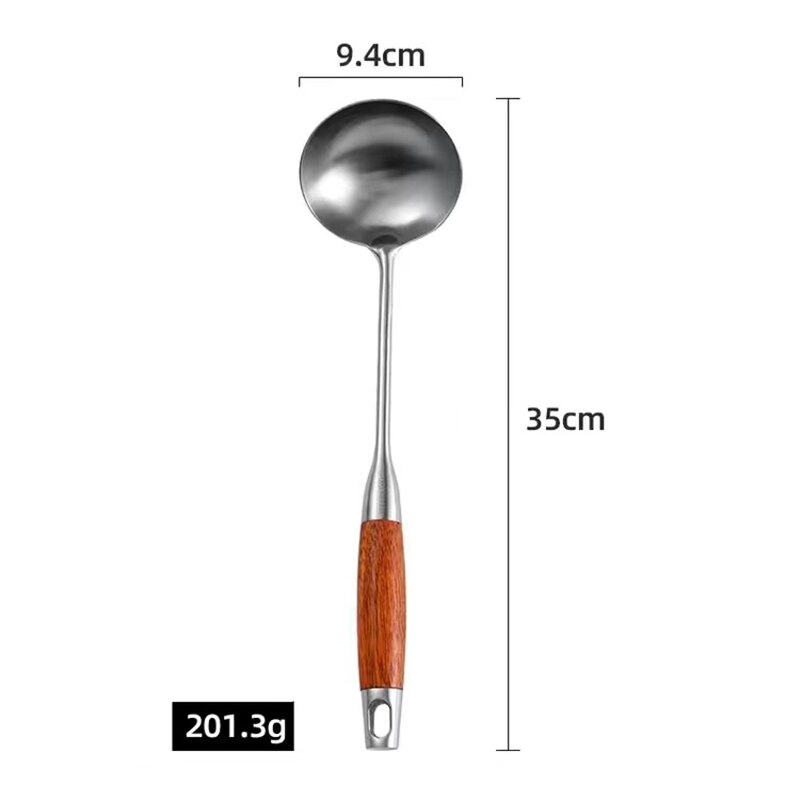 304 Stainless Steel Wok Spatula Rosewood Handle Kitchen Essentials Cooking Tools utensilio Accessories Slotted Turner Rice Spoon: D1