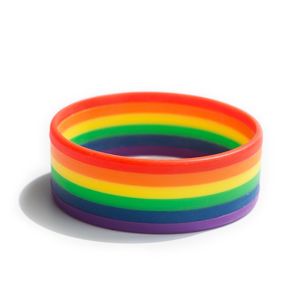 Mannen vrouwen Rainbow Band Siliconen Gay Lesbische Polsband Armband