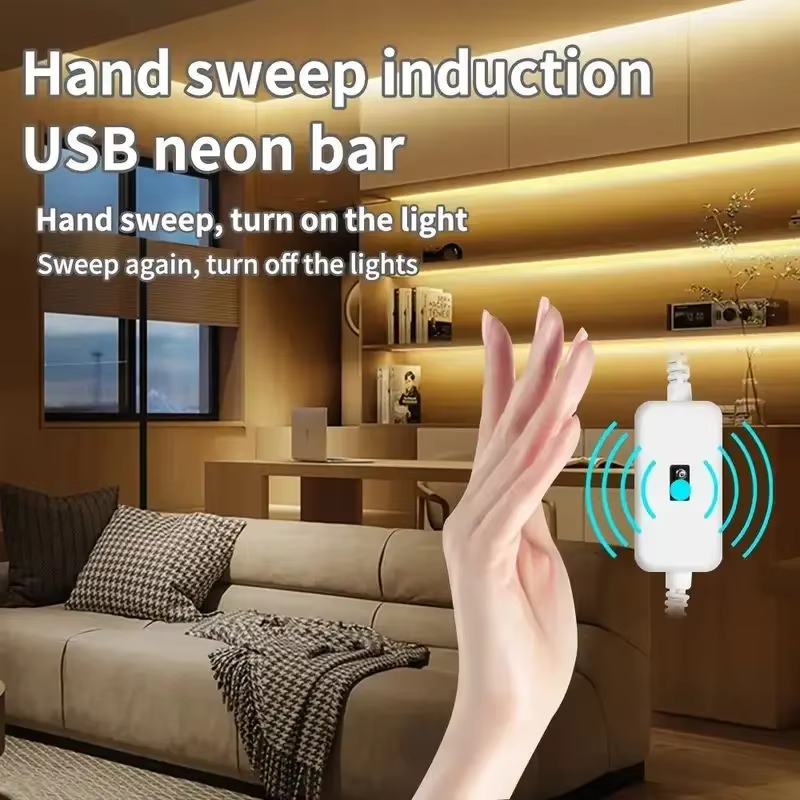 LED Neon Lights Strip Motion Sensor Hand Scan Switch USB Powered Dimmable Waterproof Flexible Light For Home Party DIY Neon Sign