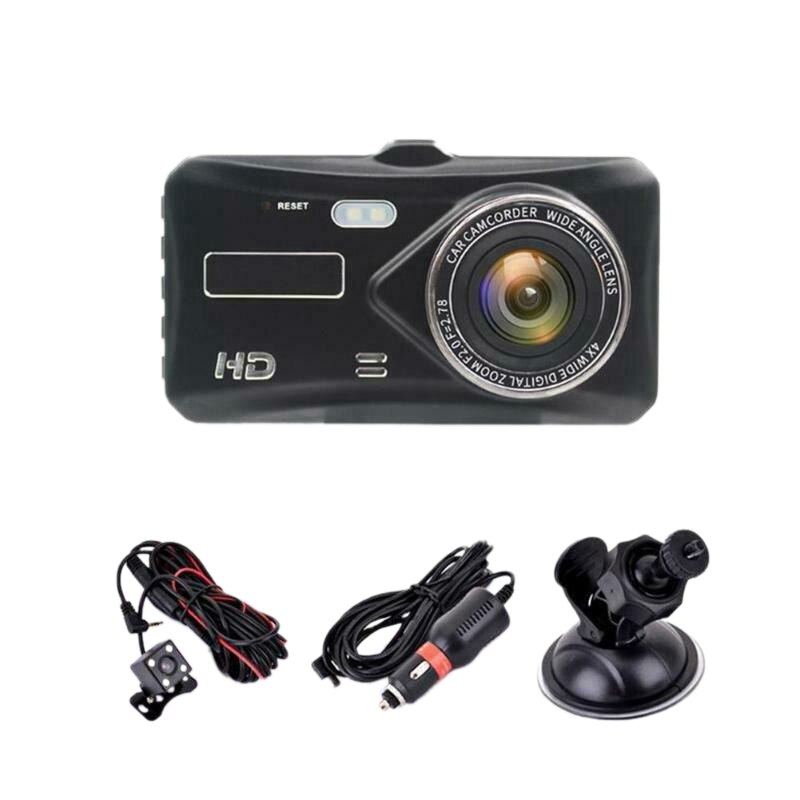 4.0 Inch Press FHD 1080P Dual Lens Car DVR Reversing Camera Video Dash Cam Recorder