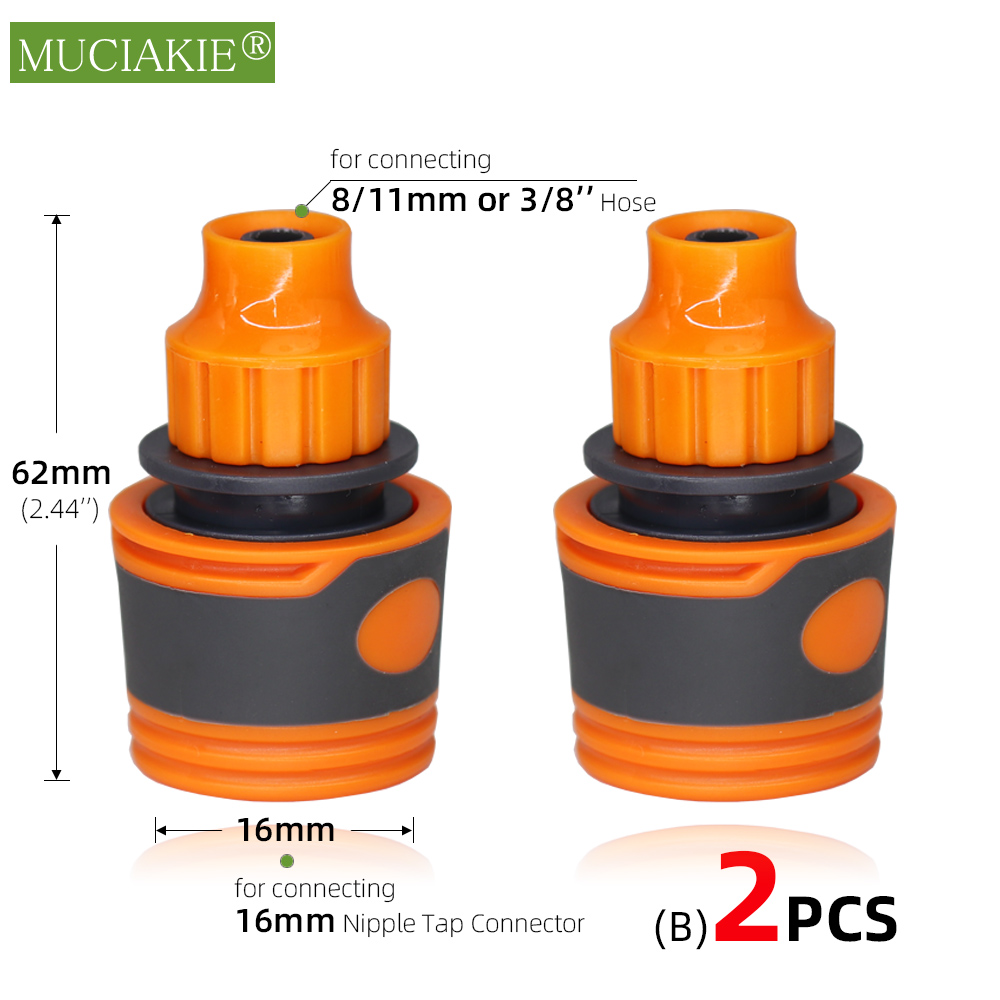 2Stck Garten Schlauch Schnell Anschlüsse Orange Gummi Kunststoff Kupplung Adapter Bewässerung Auto Waschen Gelenke 1/4'' 3/8'' 1/2'' 3/4'': Gold