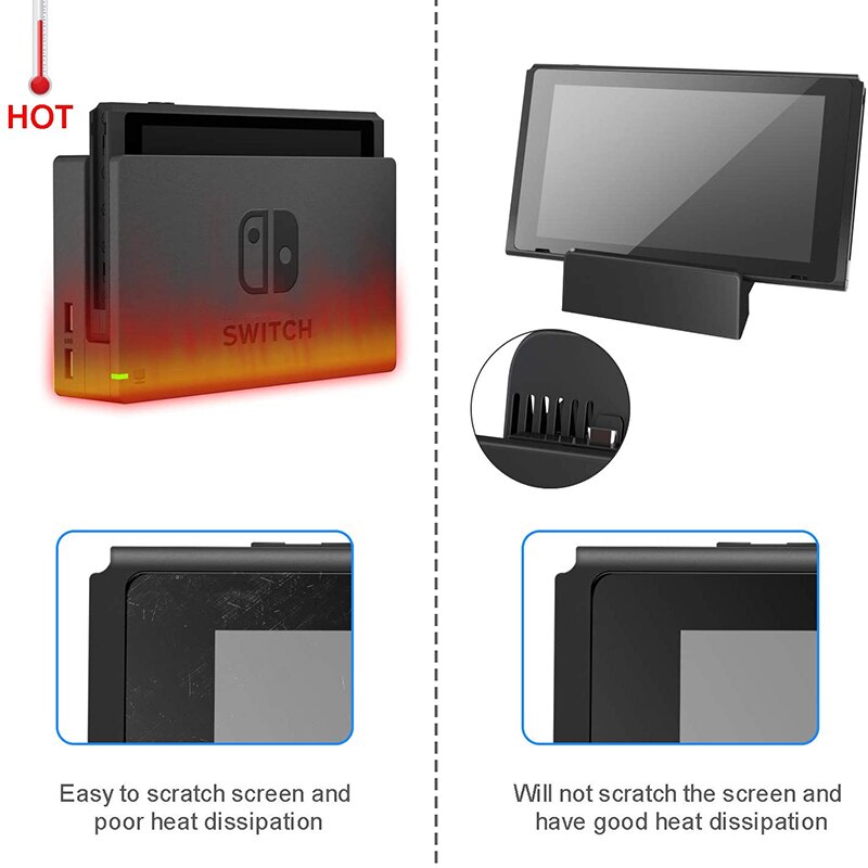 Portable Mini Switch TV Docking Station Charging Stand Replacement for Nintendo Switch Dock Set, Compact Switch to HDMI with Ext