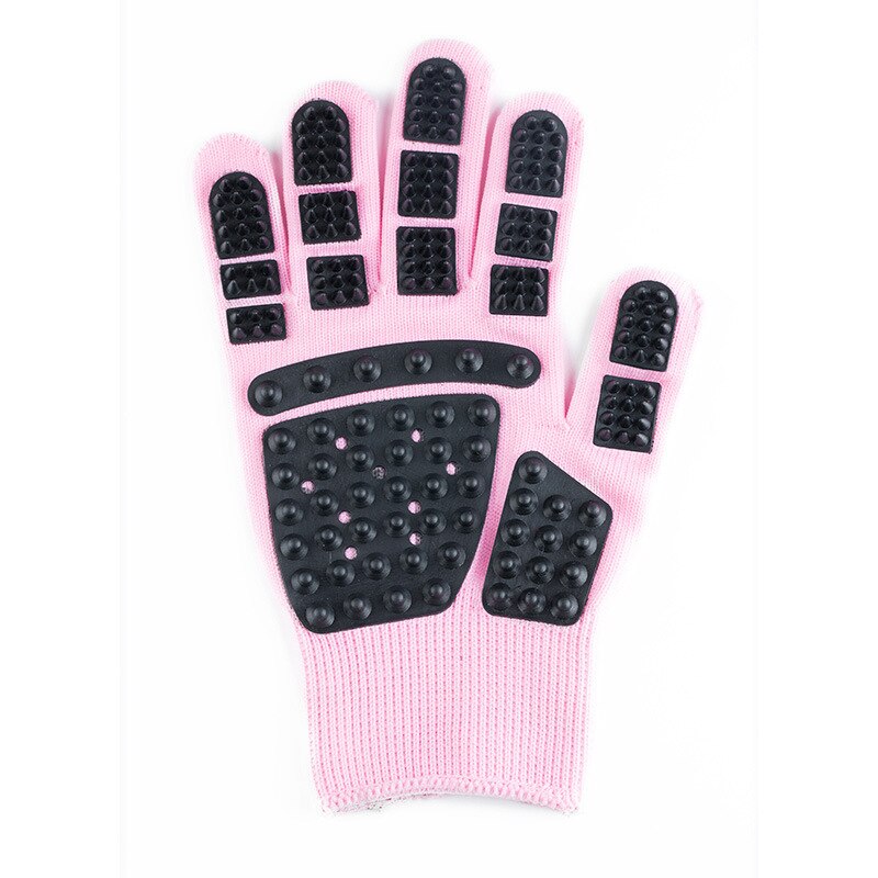Pet Glove Cat Grooming Glove Cat Hair Deshedding Brush Gloves Dog Comb For Cats Bath Clean Massage Hair Remover brushes Gentle: Left hand / Pink
