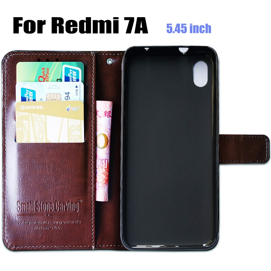 Case Voor Xiaomi Redmi 7A Case Cover Zachte Siliconen PU leather flip Voor Coque Xiomi Redmi 7A Telefoon Case met kaarthouder Magnetische