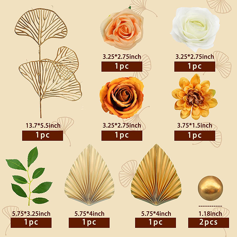 1Set Gouden Palm Blad Decoratie Bloem Voor Cake Topper Papier Verjaardag Gelukkig Party Cake Gouden Palm Bakken Gebak Decor bohemian