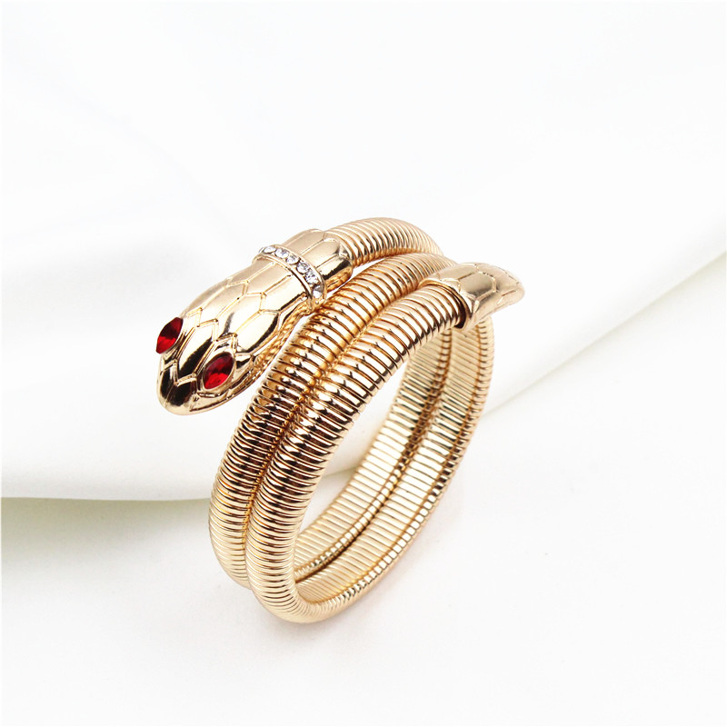 F. J4Z Neue Frauen Armbänder Goldene Legierung Schlange Armreifen Armbänder Vintage Stunning Hand Schmuck Bransoletka Kobieta