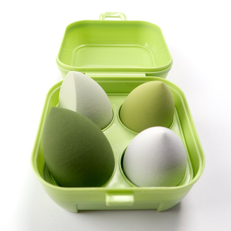 3/4 Piece Set Of Makeup Sponge, Puff, Healthy Latex Soft Sponge, Wet And Dry Set, Beveled Beauty Makeup Tool: 4 pcs Green B
