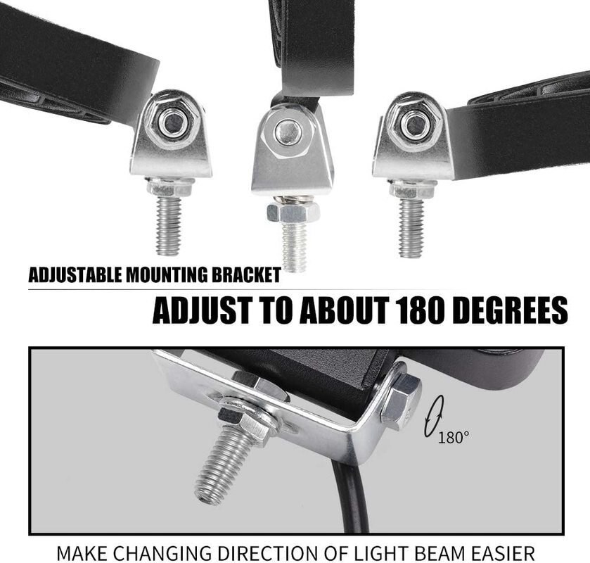 ADZOON 4inch 128W Flood Beam LED Work Light 12v 24v for Off Road Truck Bus Boat Fog Light Car Light Assembly