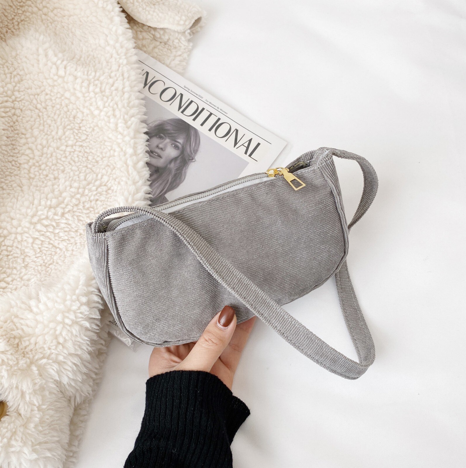 Handbags Women Bags Women's Shoulder Bag PU All-match Messenger Bag Mini Square Bag Handbag All-match: Gray