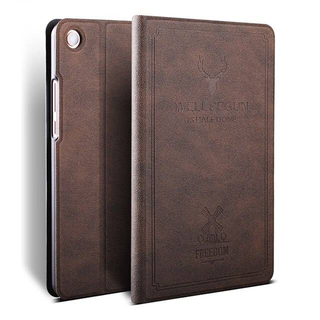 Para Xiaomi Mi Pad 4 8,0 Tablet Funda Ultra ajustado Retro plegable Flip Stand de cuero de la PU cubierta inteligente para Xiaomi MiPad 4 8: Coffee