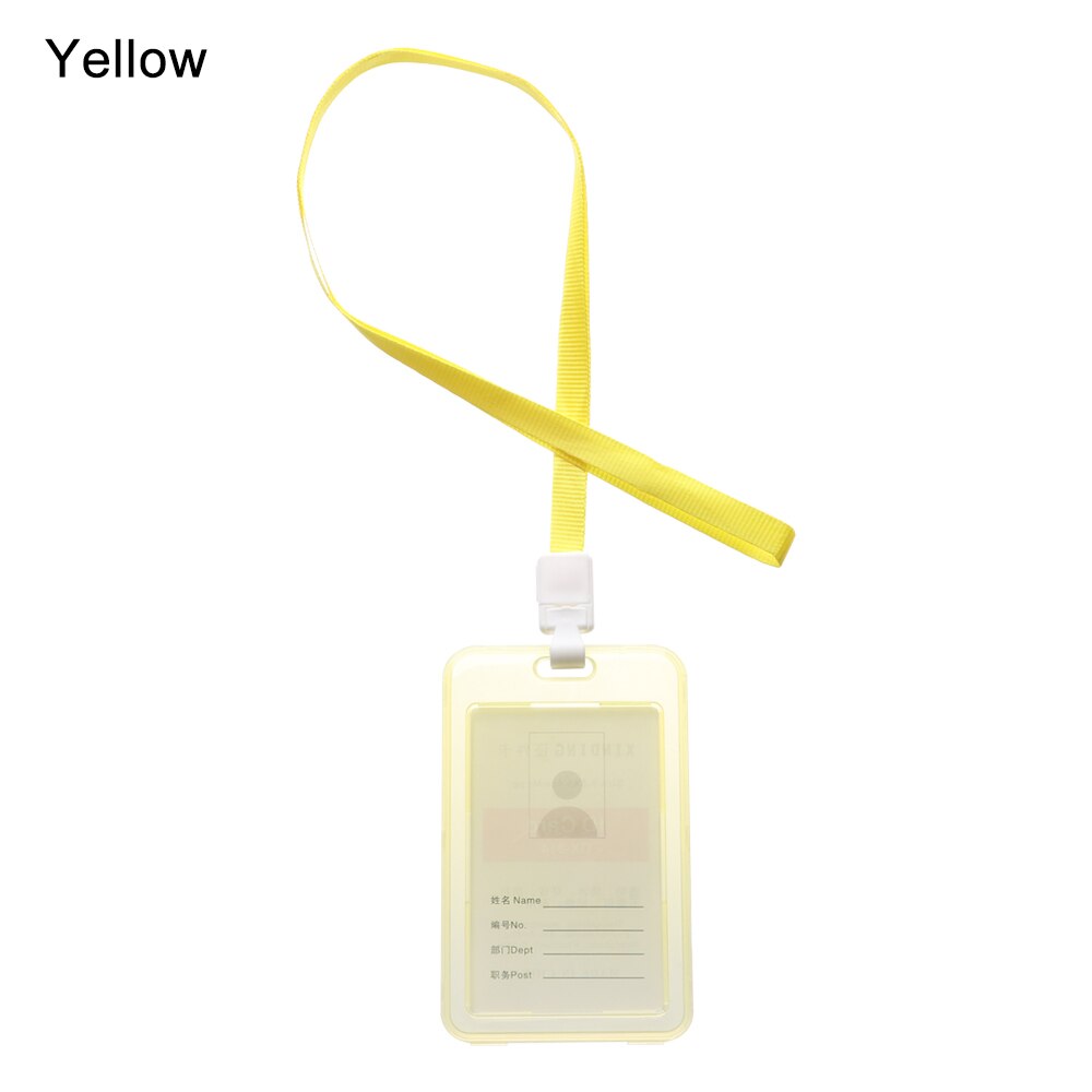 1PC Transparent Bank Bus Credit Card Holder Cover Storage Card Holders Women Men Kids ID Name Cards Protector Cover Double Sided: yellow