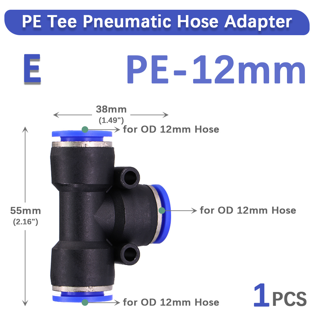 4-16mm T-Schlauch Adapter Unterhose sperren Schnelleinsatz-Entriegelung anschluss Wasser drücken-in-Rohr Pneumatik rohr verschraubung für Garten bewässerung: Weiß