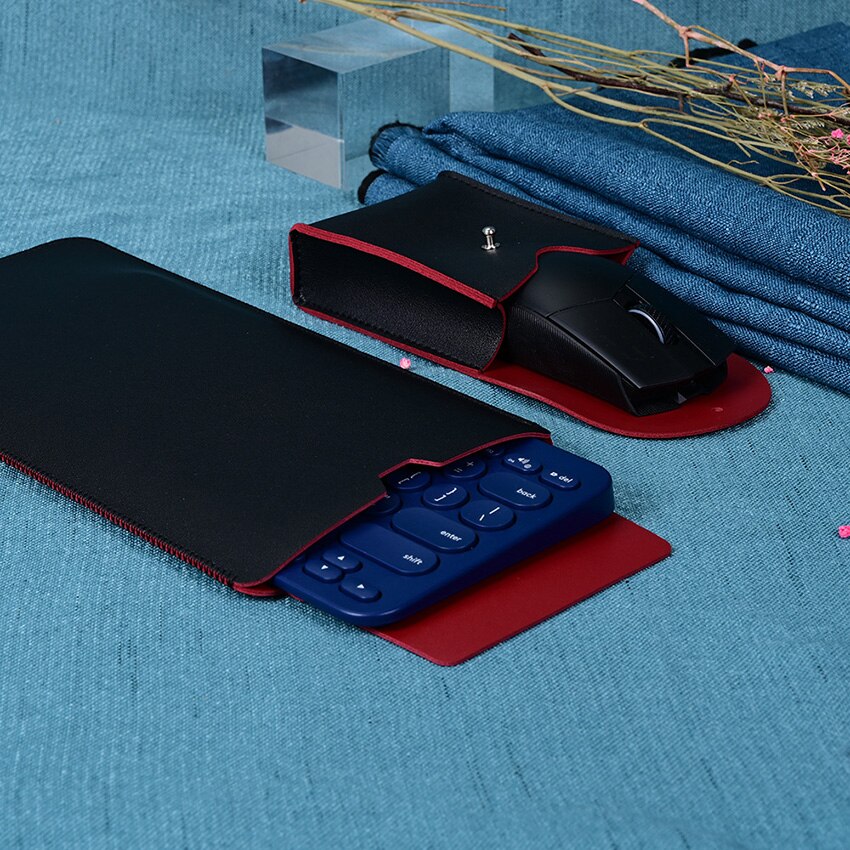 Keyboard Case Waterproof Mouse Sleeve Pouch Portable Protective Cover Leather Carrying Slim Sleeve Pouch Accessories