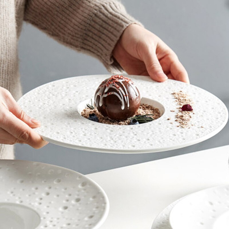 Wit Speciale Creatieve Hotel Servies Stro Hoed Plaat High-End Westerse Voedsel Pasta Plaat Soep Plaat Thuis Diepe Plaat set Plaat