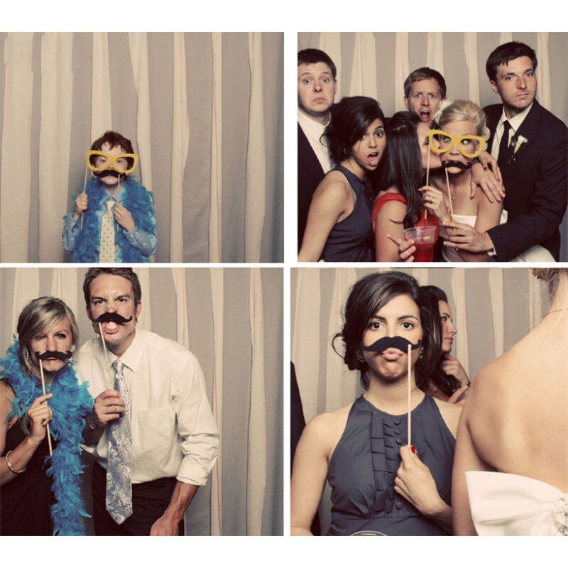 Wedding Photo Booth Props To Be Funny Photo booth Props Just Married Funny Beard Red Lips Decor Party Wedding Photo Decor