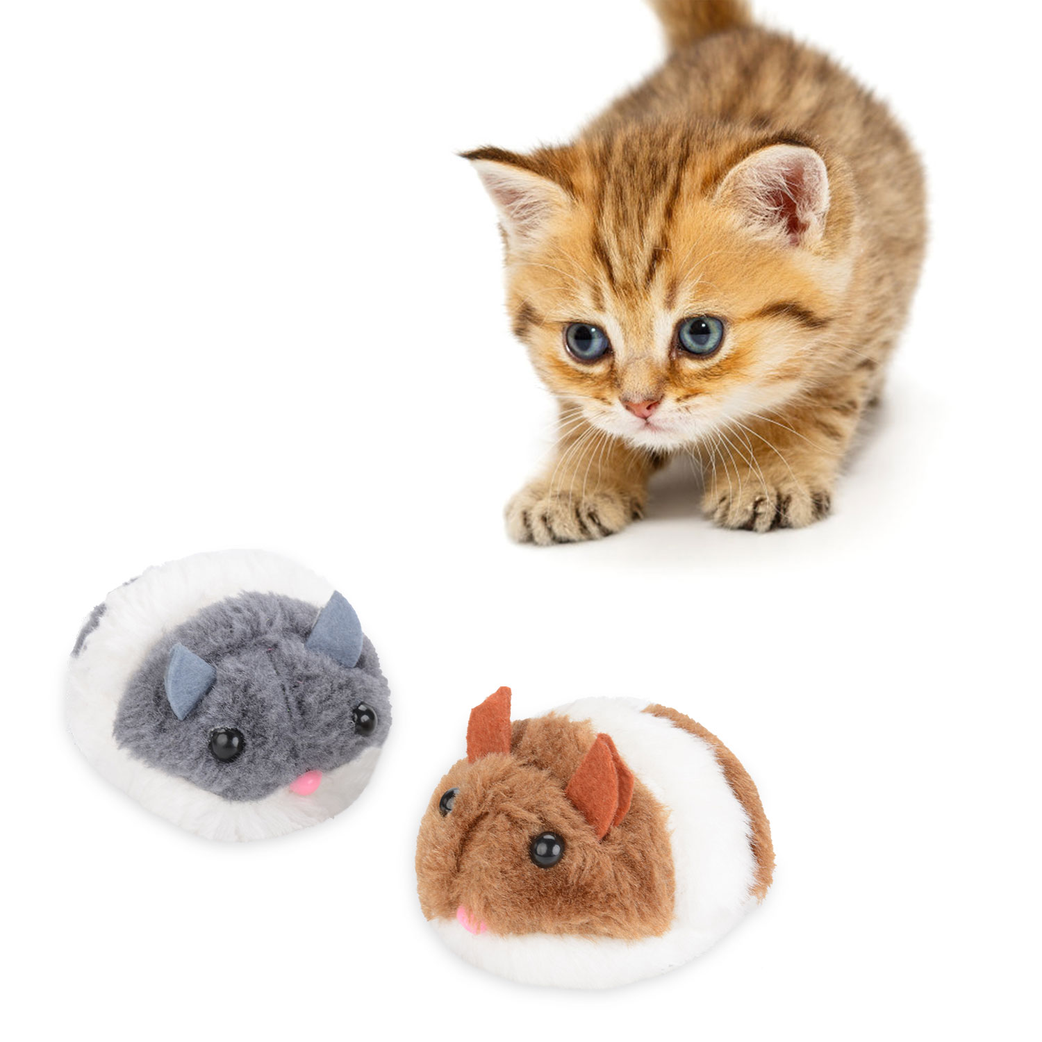 1pc Kapmore divertido gato juguetes mordedura-resistente a la forma de ratones vibrante movimiento juguete interactivo para gatos mordedores de juguete para gatos mascotas