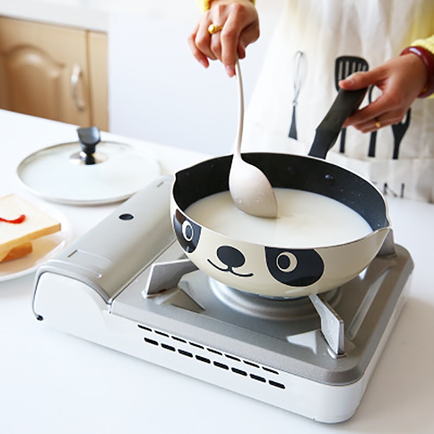24cm Cute Panda Aluminum Alloy Pot Non-stick Frying Pan Household Kitchen Cookware for Induction Cooker,Gas Stove
